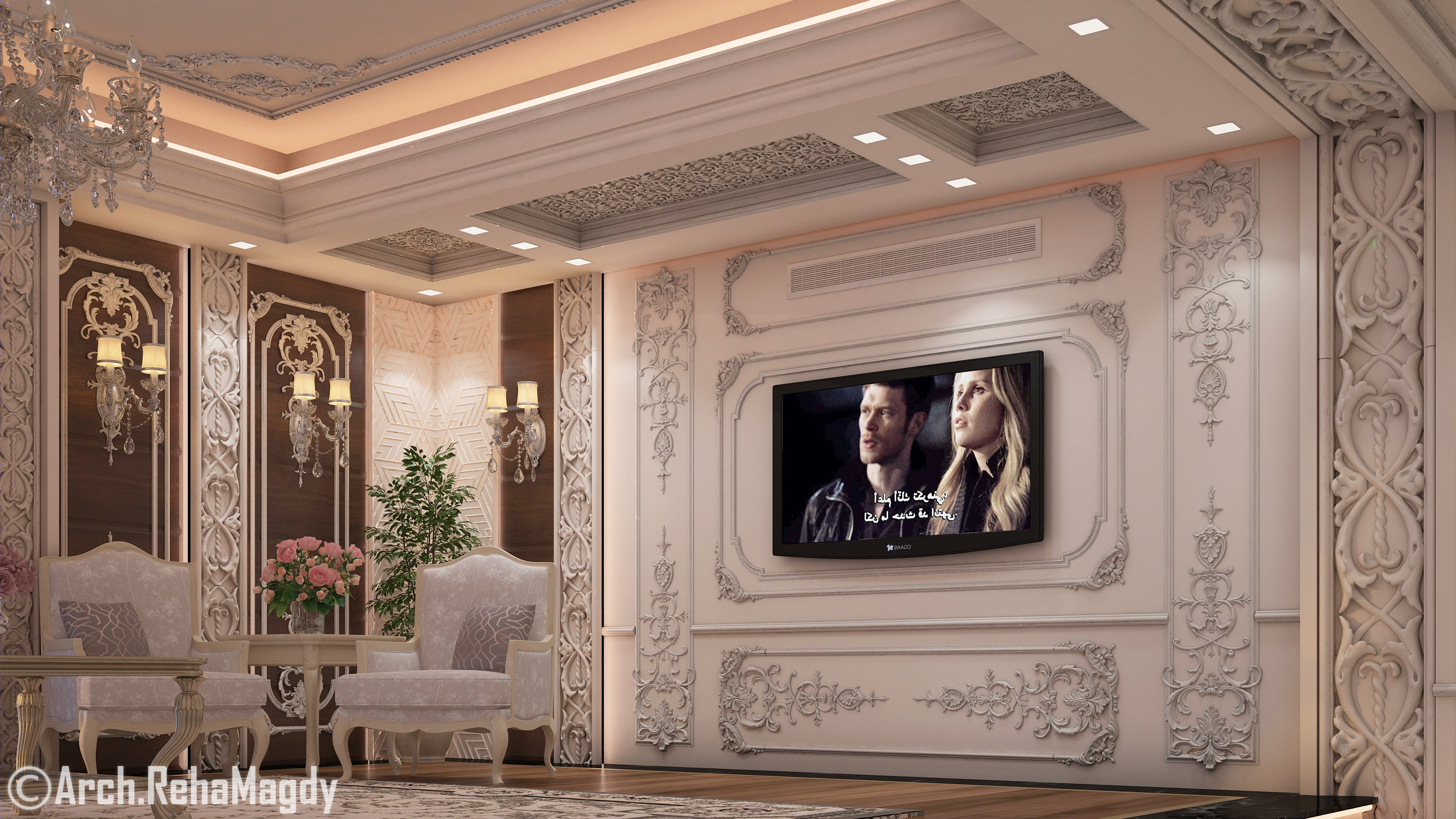 法式经典别墅接待厅-7