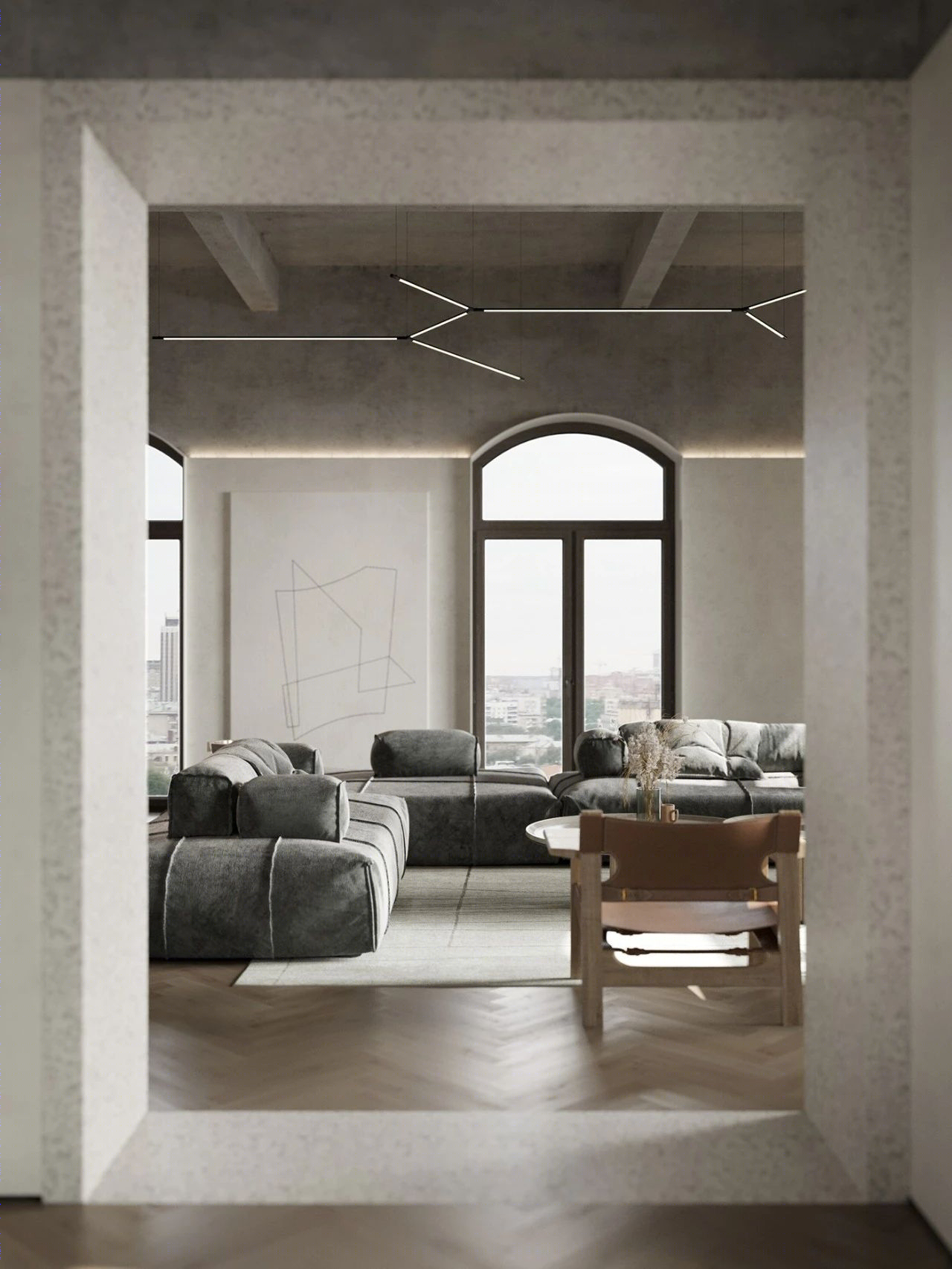 原木水泥灰，优雅 loft 生活-7