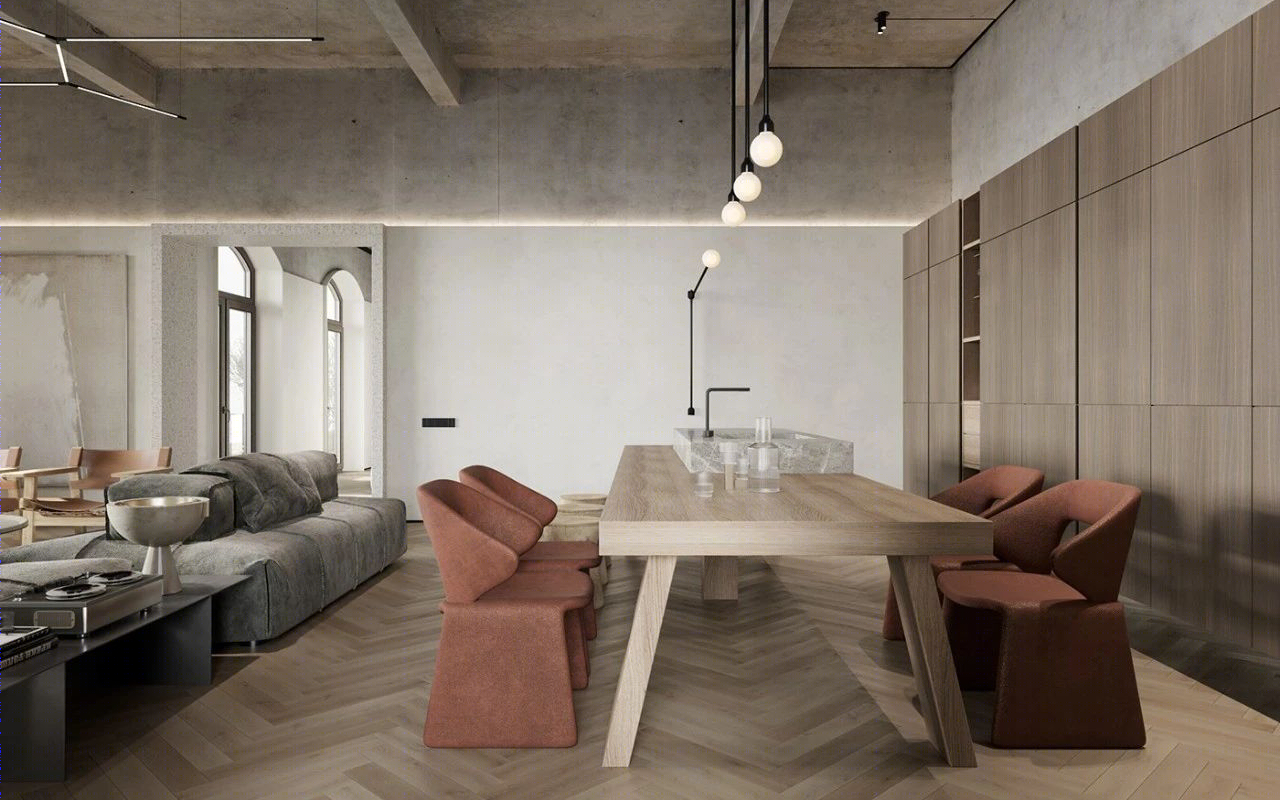 原木水泥灰,优雅 loft 生活-10