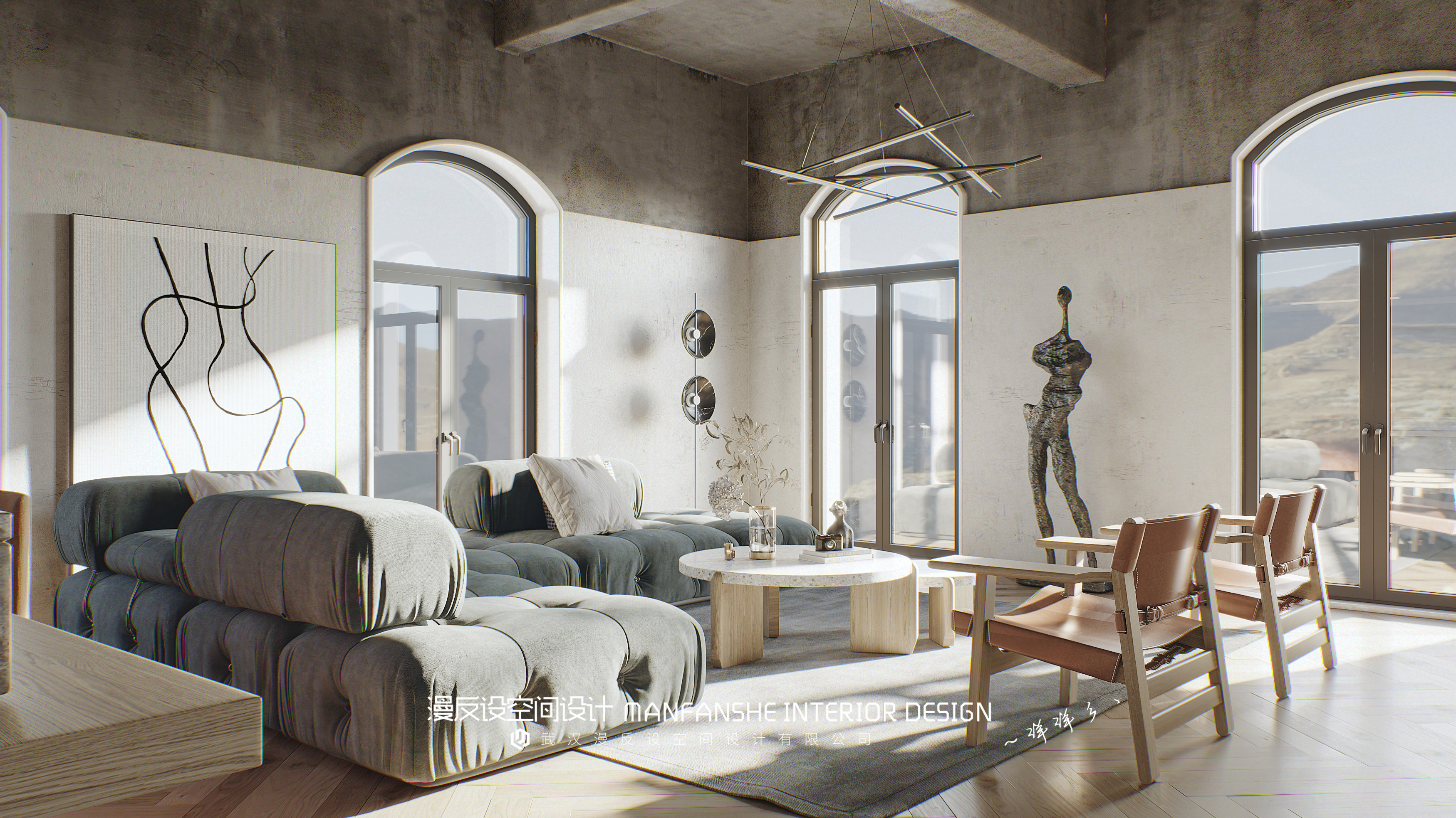 现代简约风客厅餐厅设计案例-15