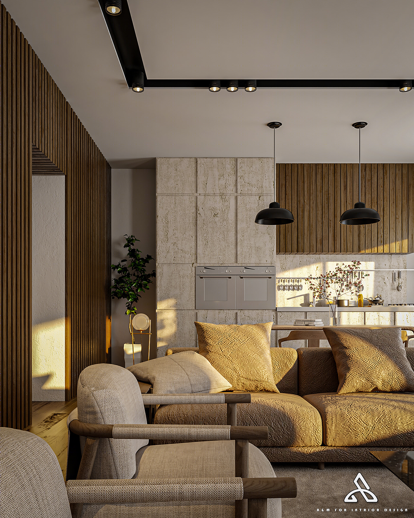 Anastasiya Gushchina丨平层丨Living room by modern style-1