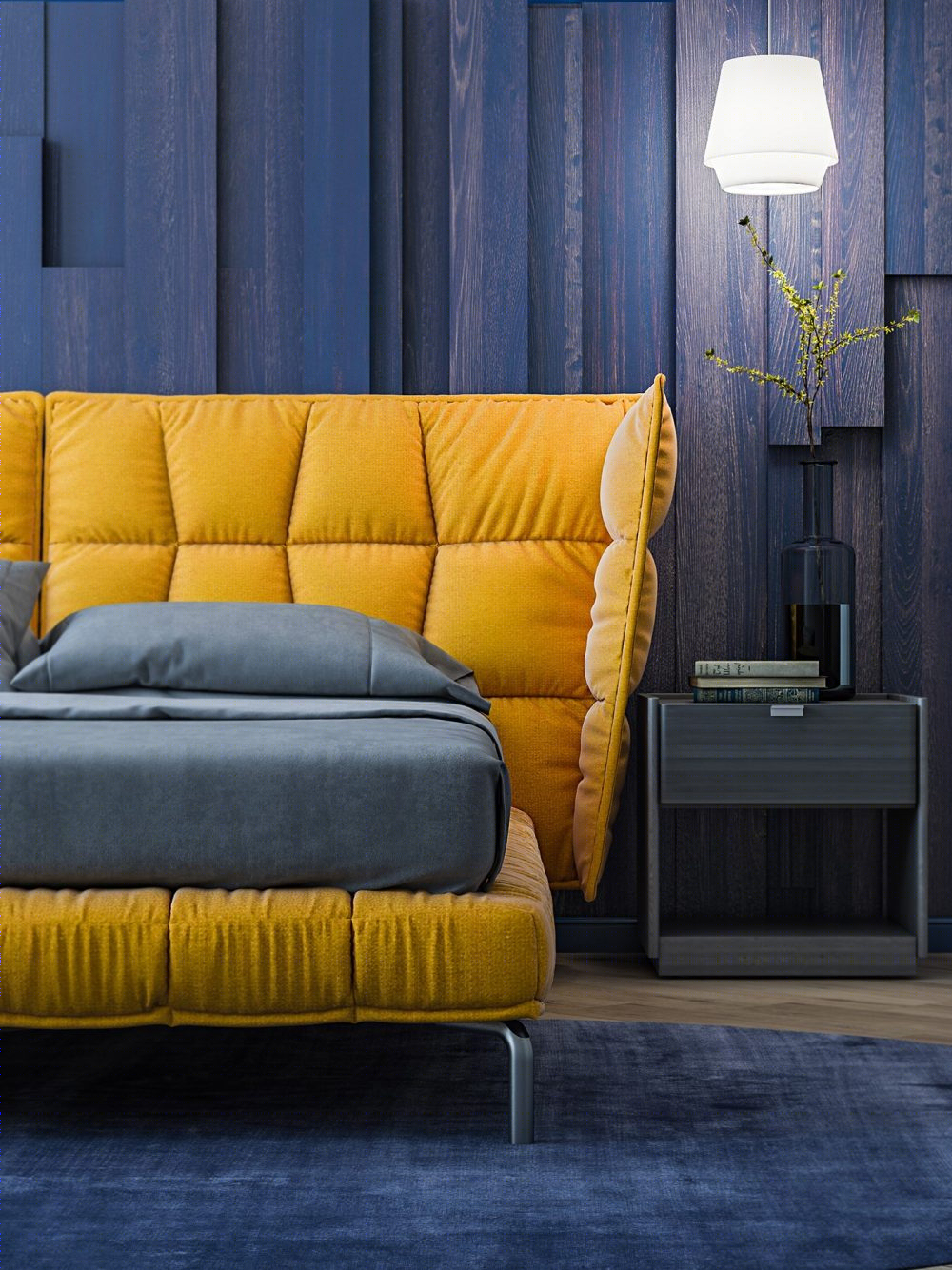 奢雅家居典范 | blue&yellow 午夜蓝++ 黄色空间设计-0