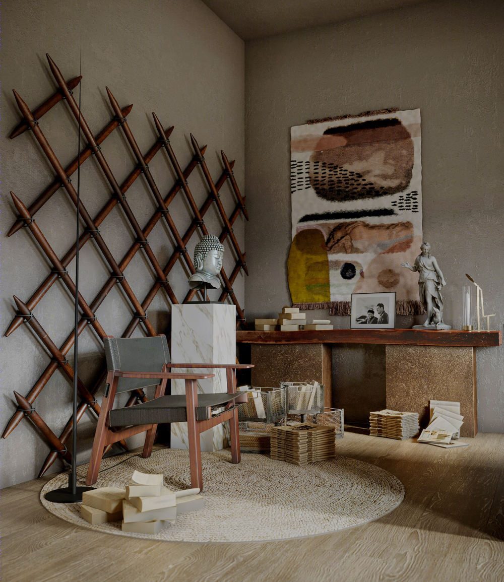 自然侘寂风住宅空间设计丨Ermek Tolo-8