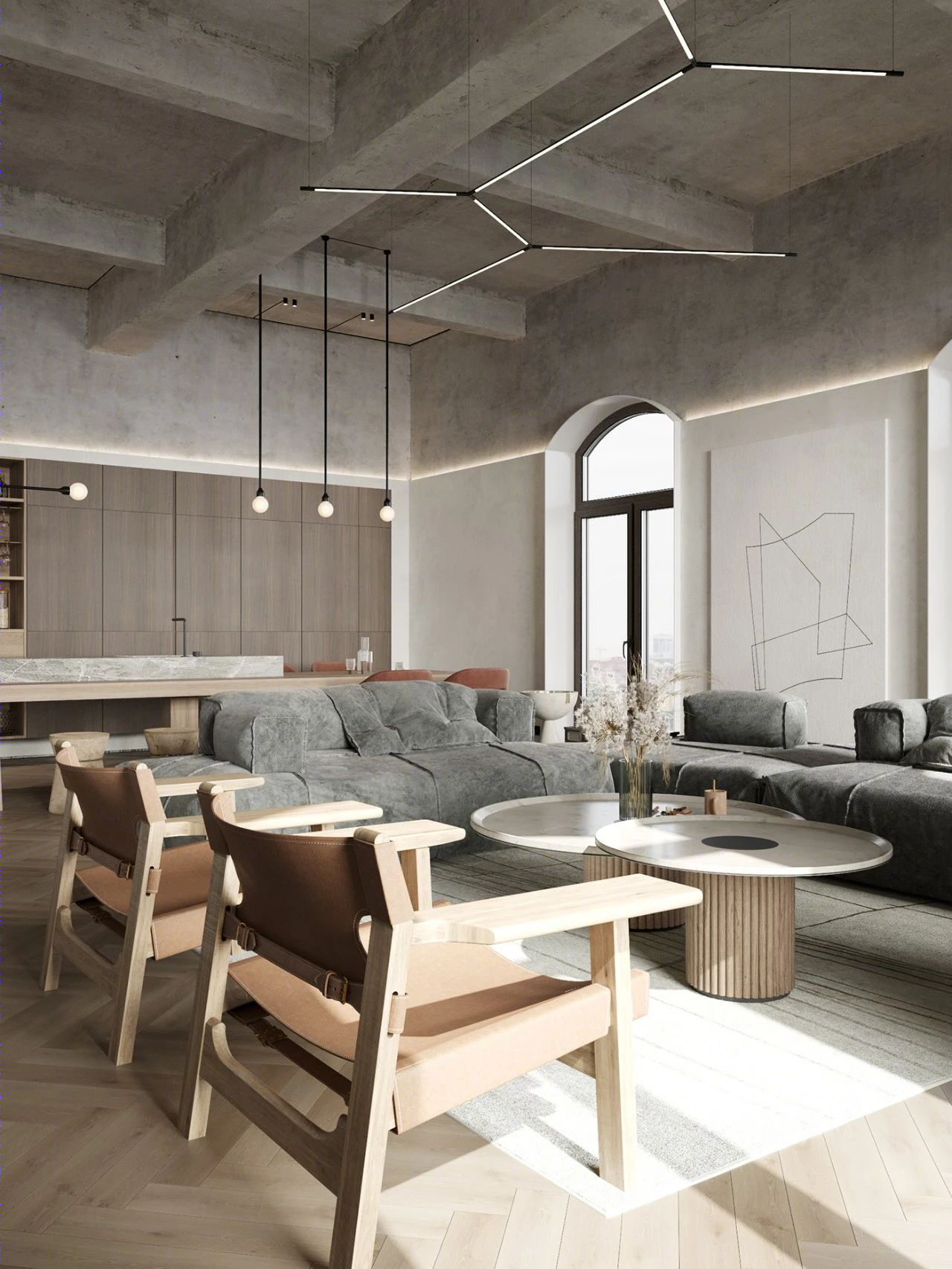 原木水泥灰,优雅 loft 生活-13