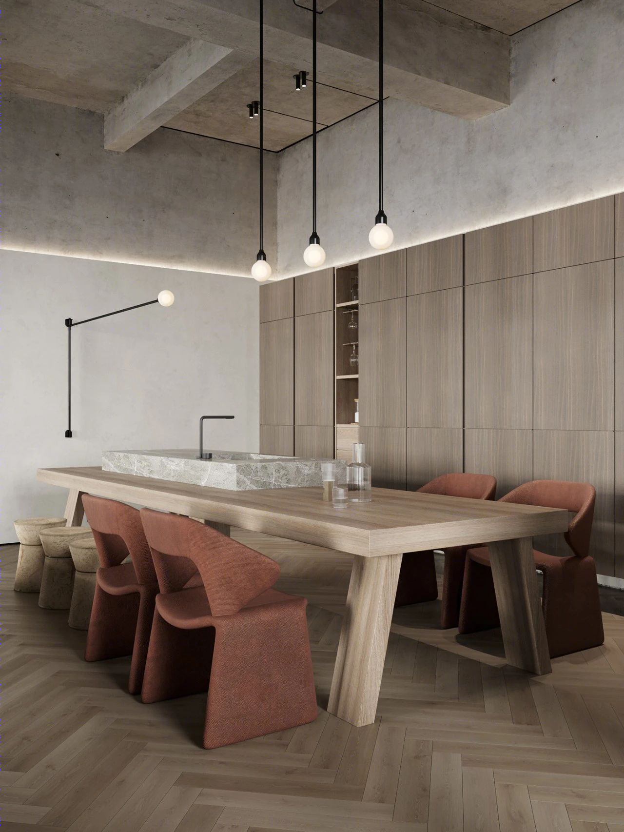 原木水泥灰，优雅 loft 生活-17