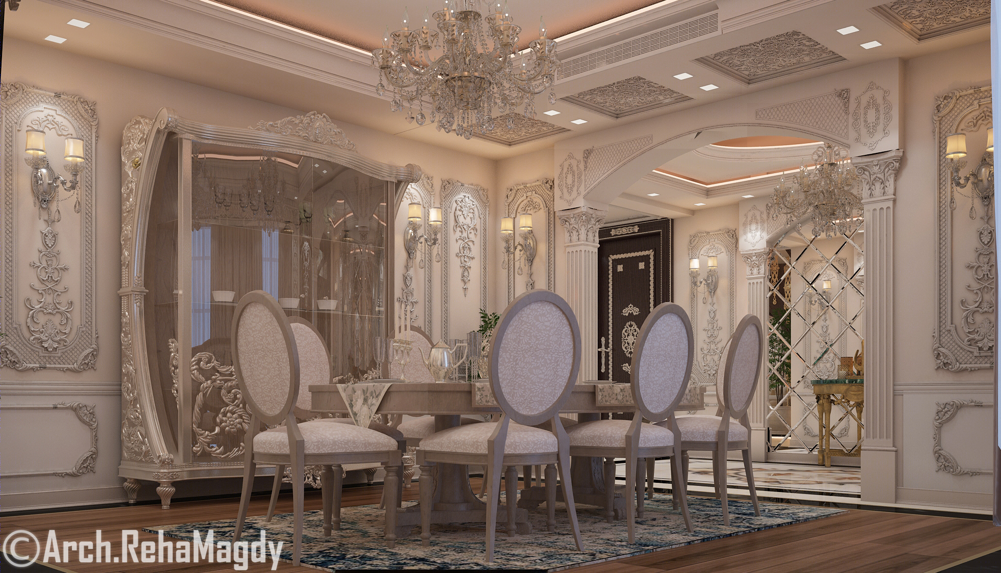 法式经典别墅接待厅-13