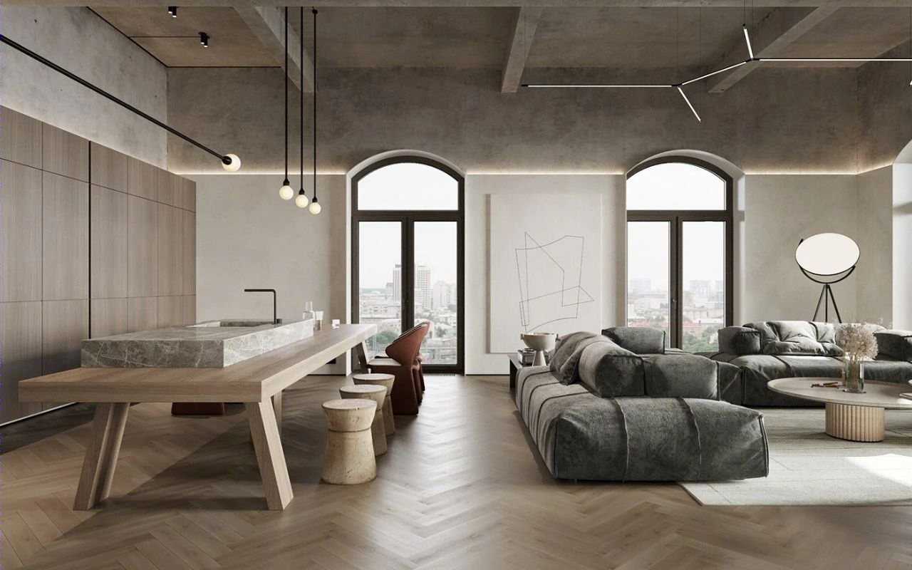 原木水泥灰，优雅 loft 生活-20