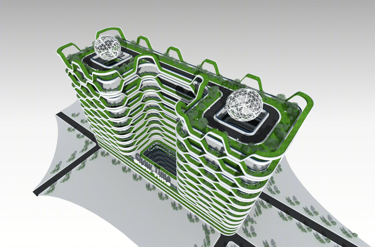 狮子座建筑设计，小型综合体，总建筑面积23万平方米-4