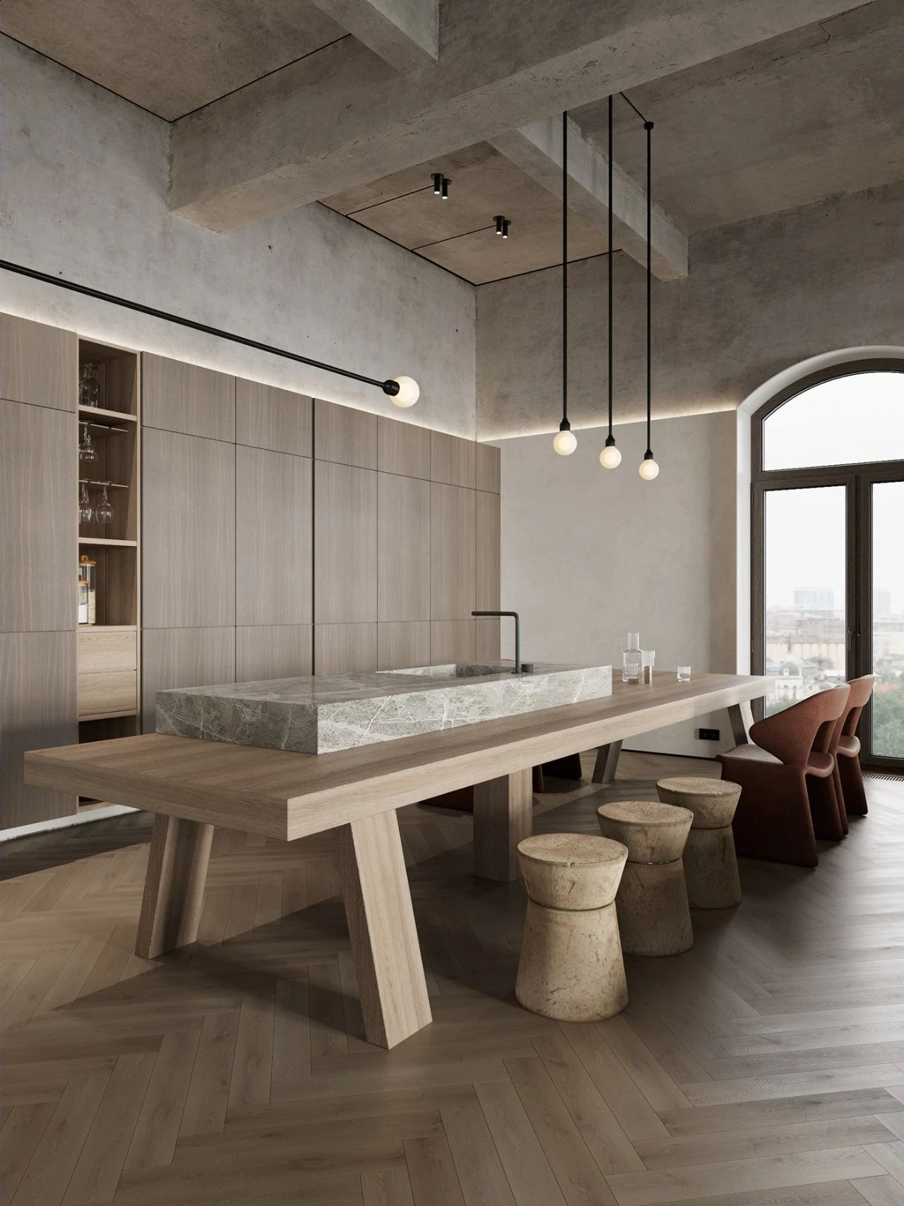 原木水泥灰,优雅 loft 生活-21