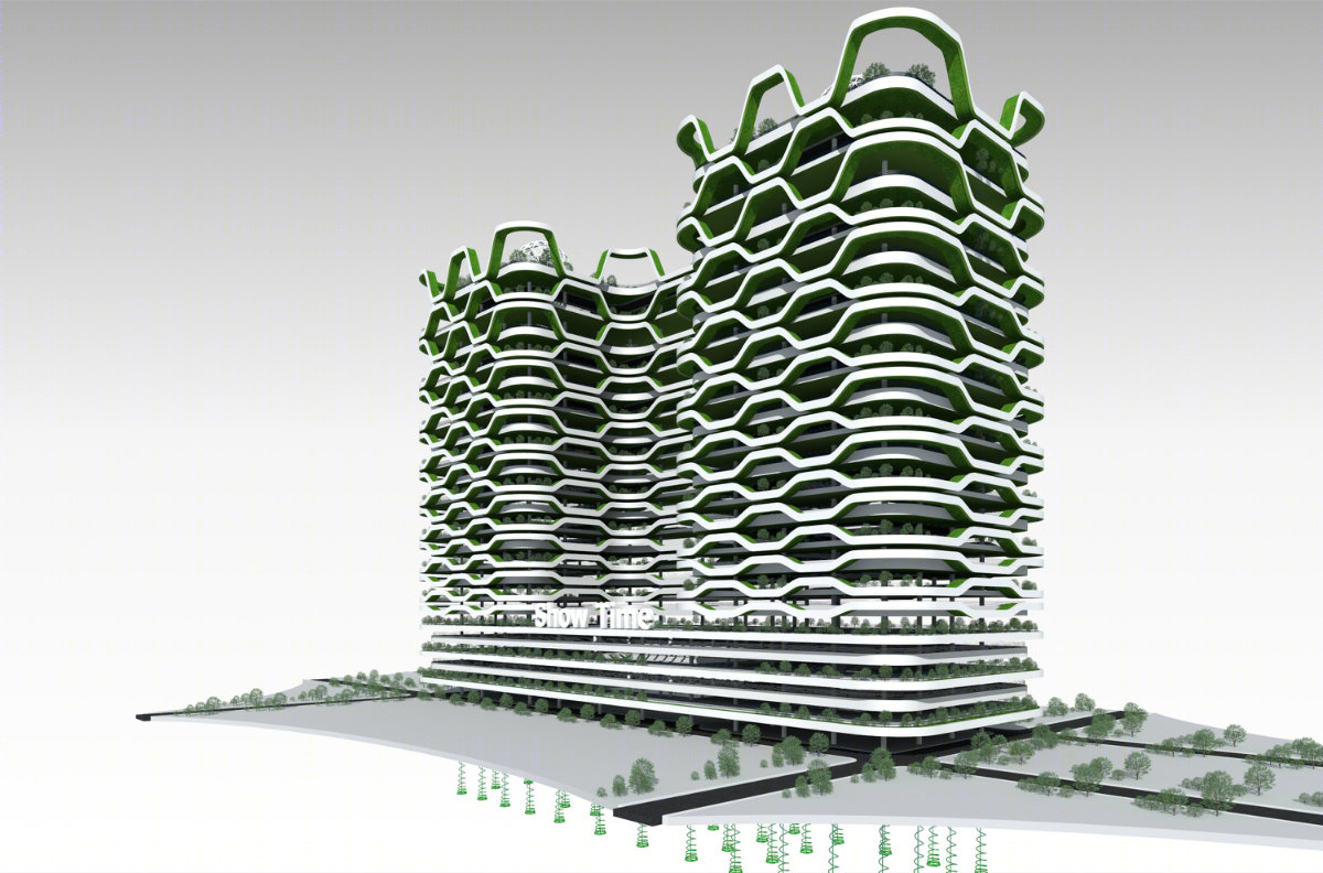 狮子座建筑设计，小型综合体，总建筑面积23万平方米-5