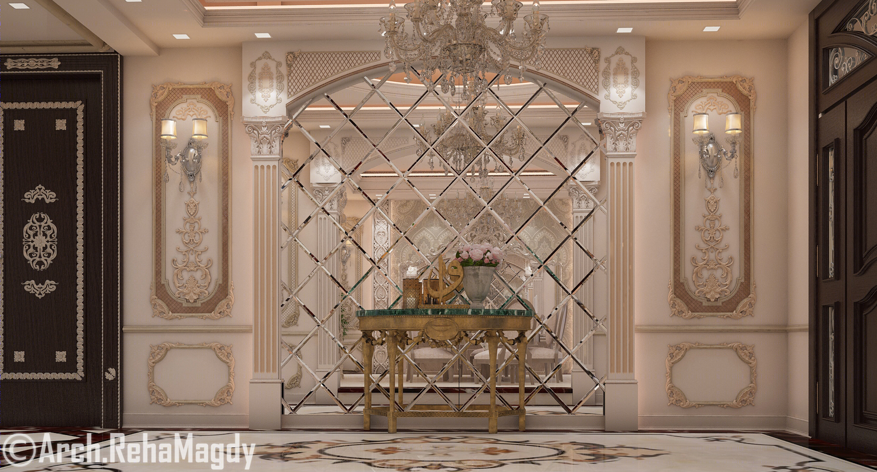 法式经典别墅接待厅-16