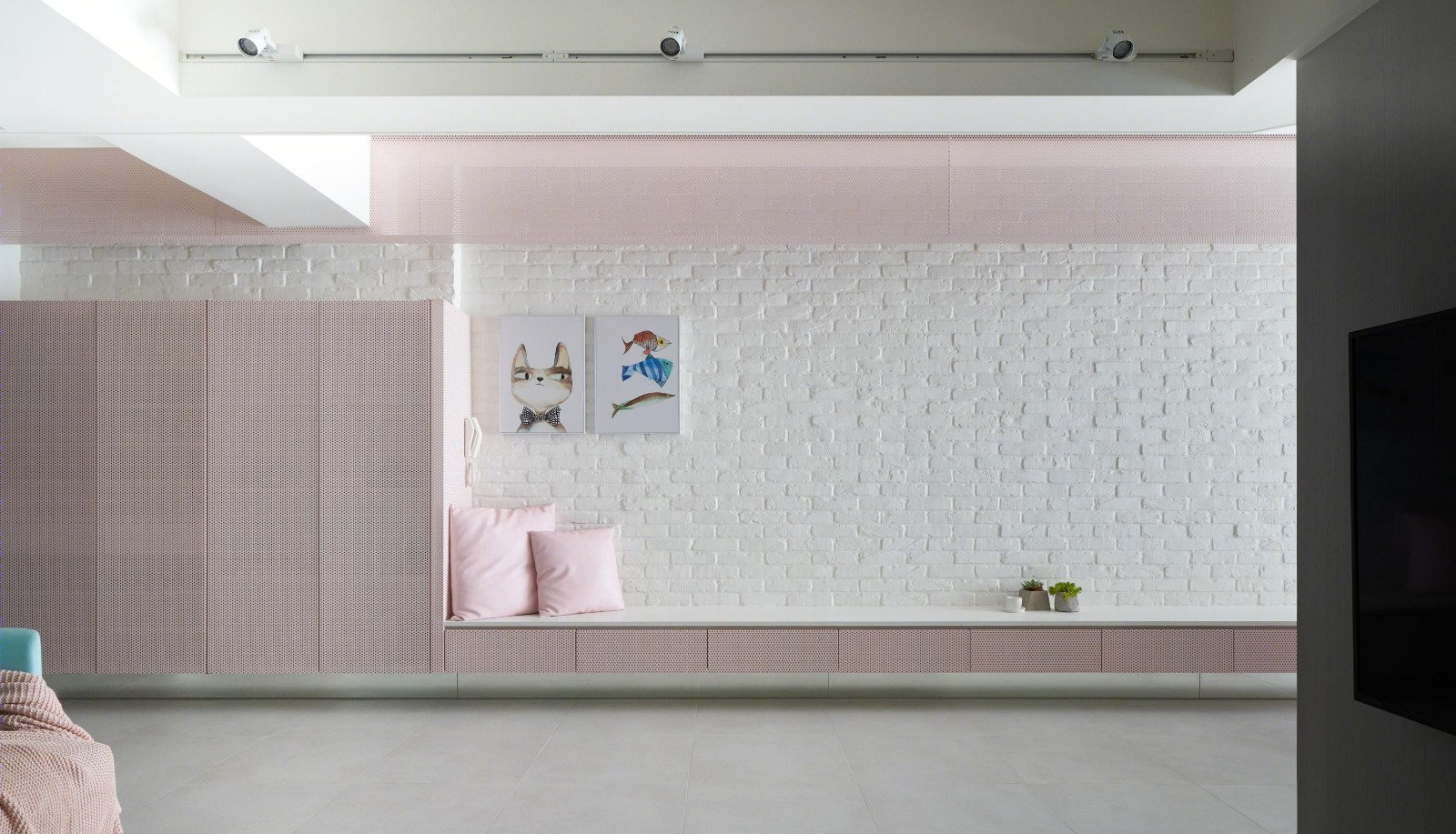 清新蓝粉·纯色极简大平层  雨后设计-15