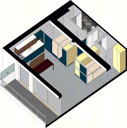 法国胡安海景公寓的临时空间设计-27