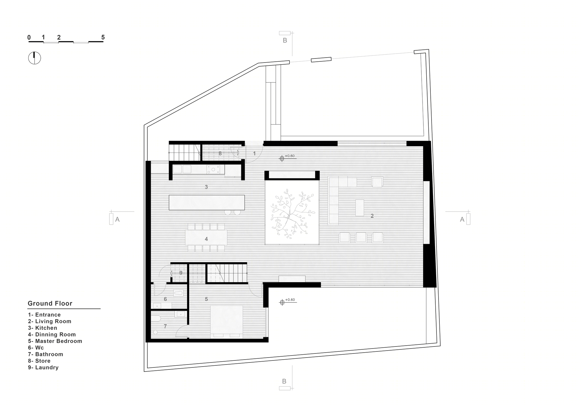 伊朗 Afra House | 自然光与绿意融入简约空间的宗教隐私设计-2