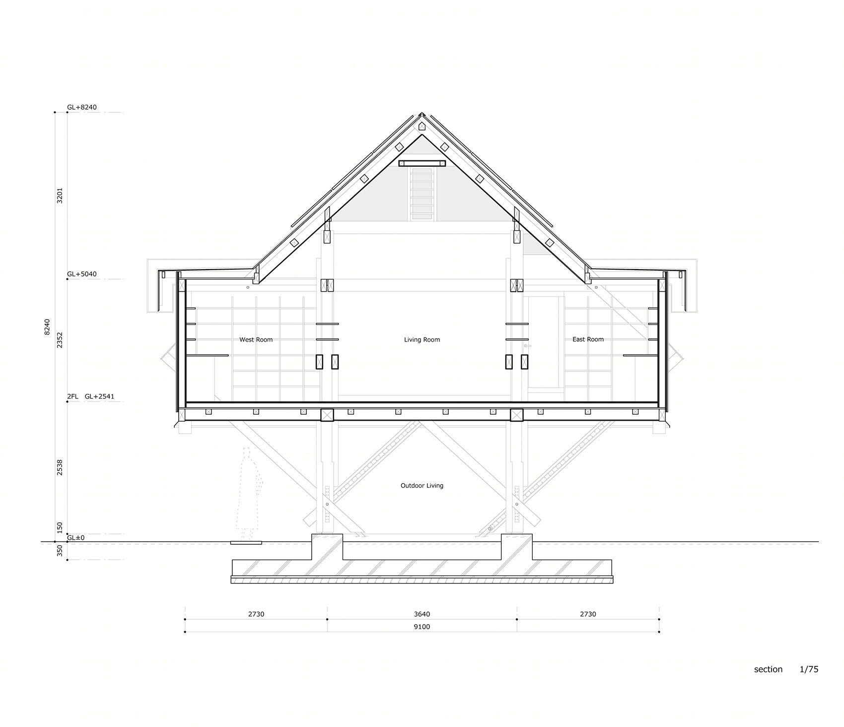 对角线构筑的架空住宅丨日本茨城丨FT Architects-57