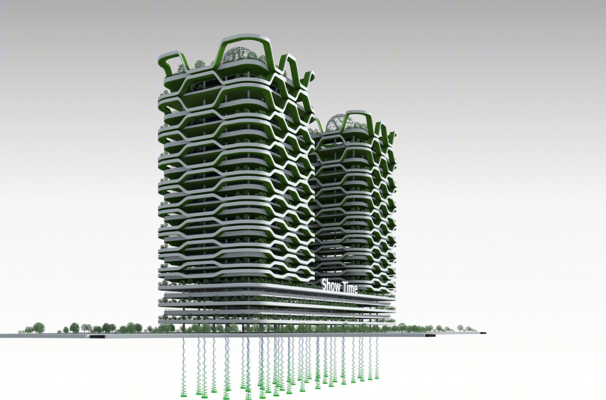 狮子座建筑设计，小型综合体，总建筑面积23万平方米-7