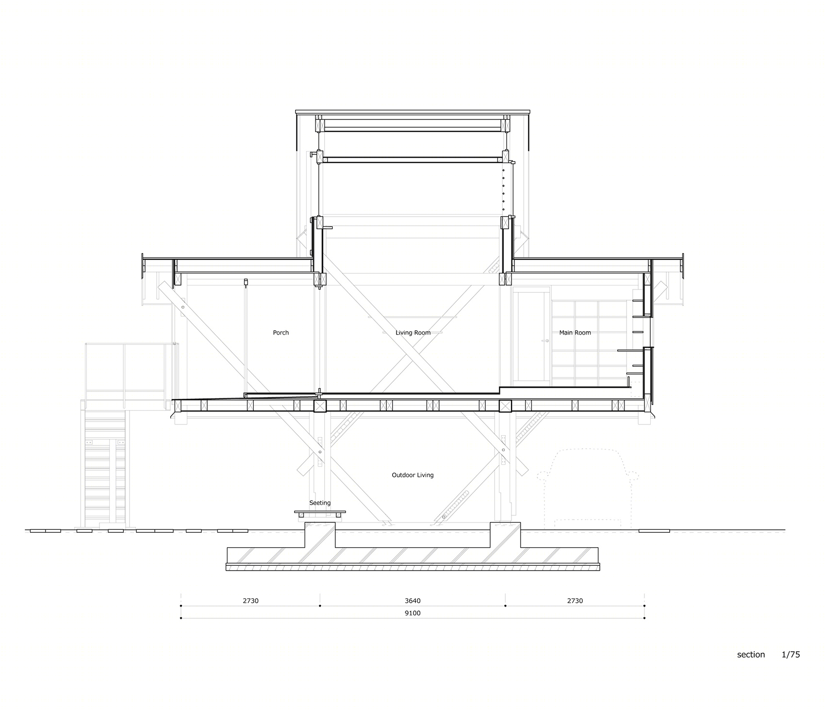 对角线构筑的架空住宅丨日本茨城丨FT Architects-58