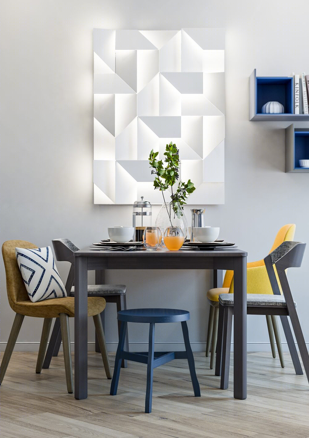 奢雅家居典范 | blue&yellow 午夜蓝++ 黄色空间设计-8