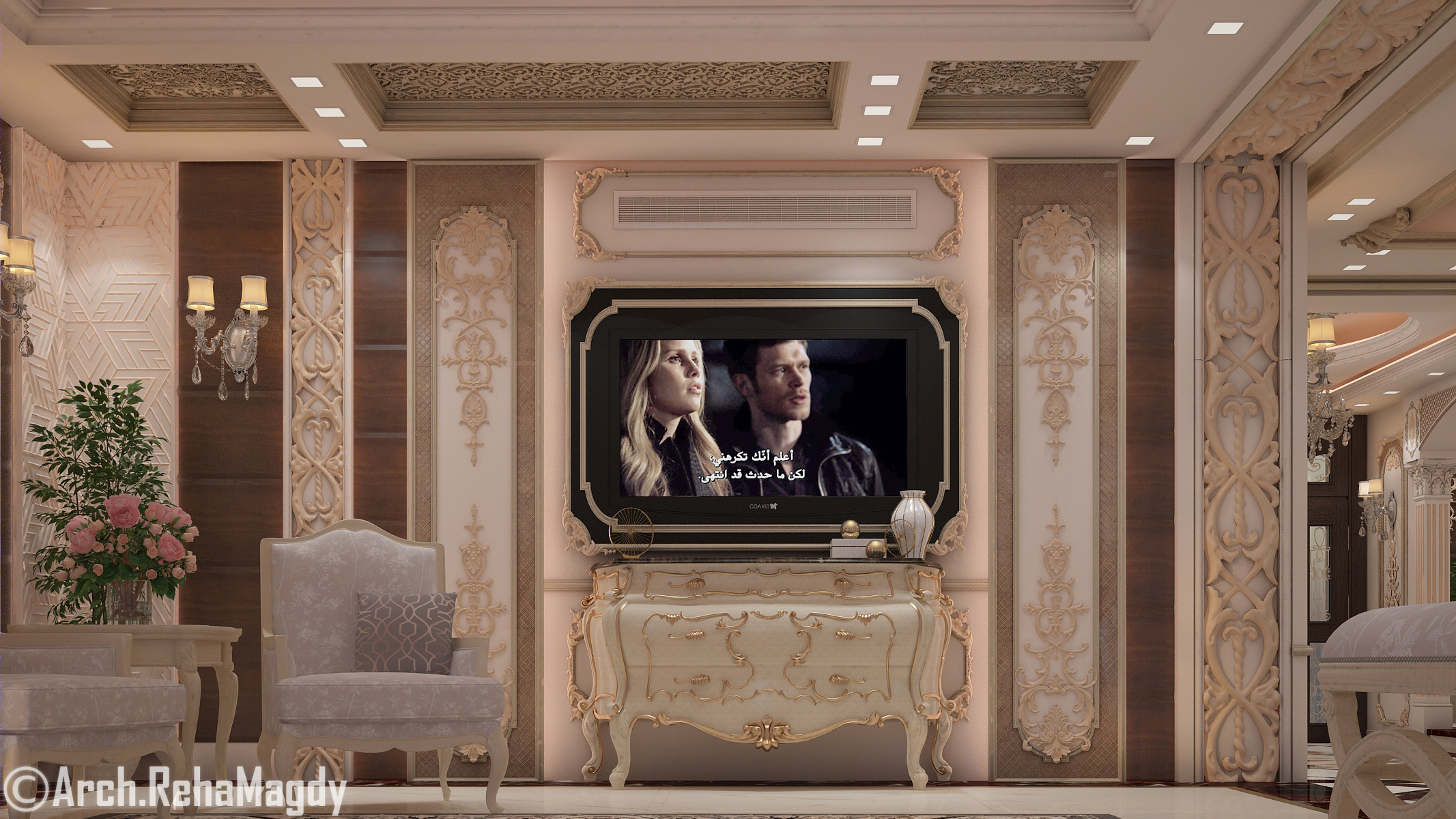 法式经典别墅接待厅-19