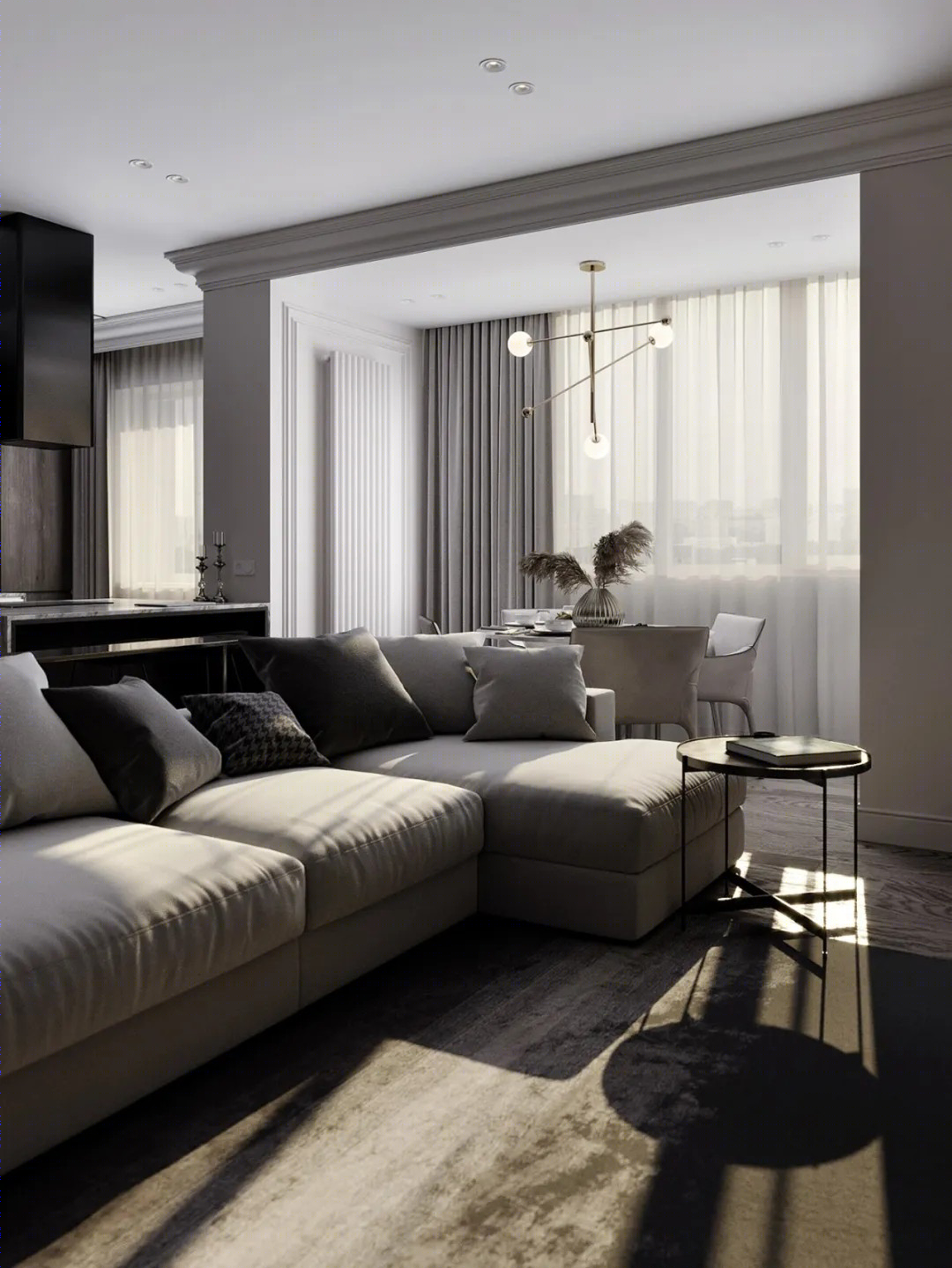 80 平米高级灰现代绅士风家居-2