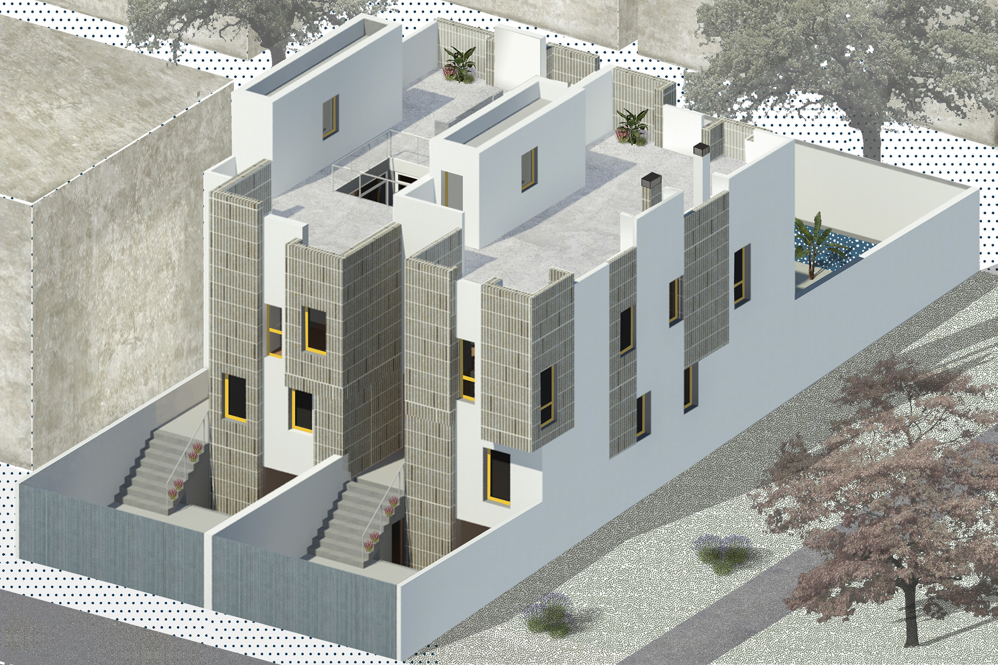Madrid 时尚住宅区 Montecarmelo 的创意 terrace houses-22