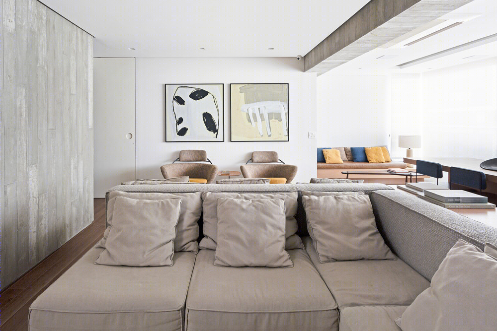 巴西现代简约公寓 | 社交大厅与私密空间的完美整合-9