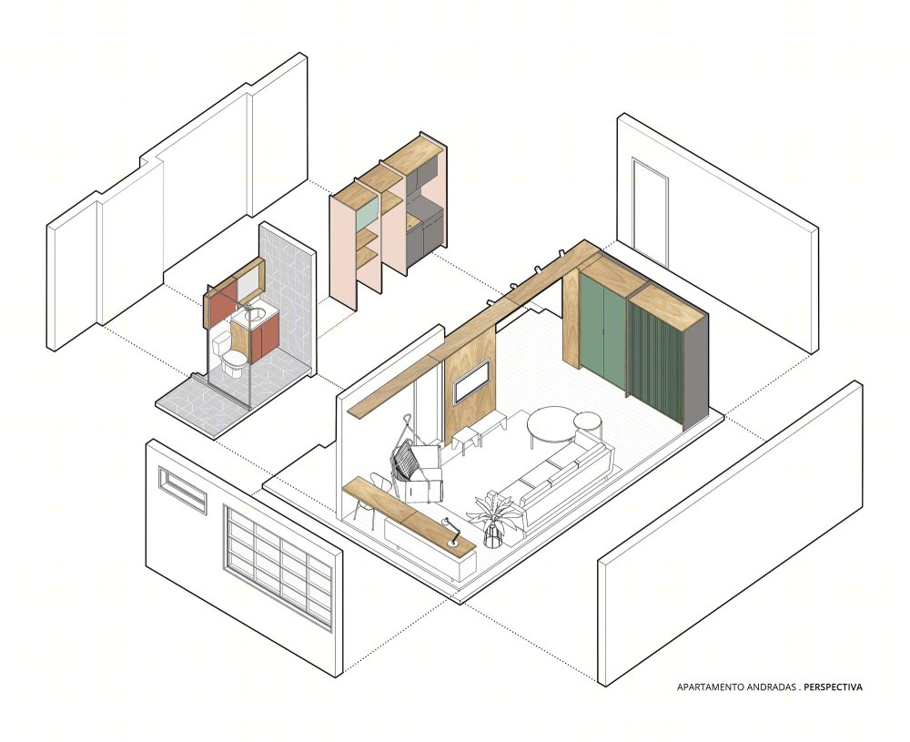 巴西小公寓极致利用,历史建筑中的现代简约生活-31