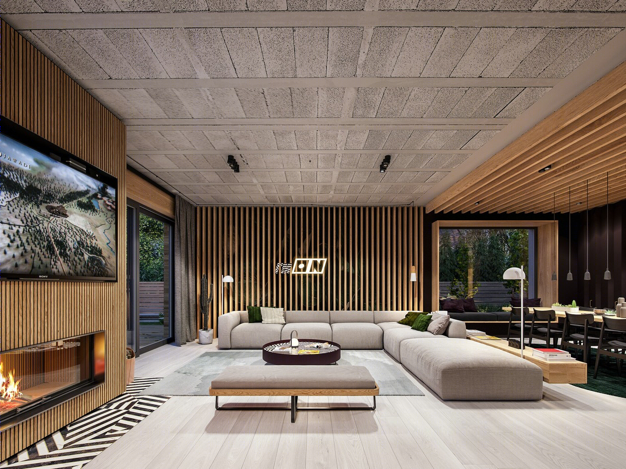 原木+高级黑 演绎气质非凡的空间格调-1