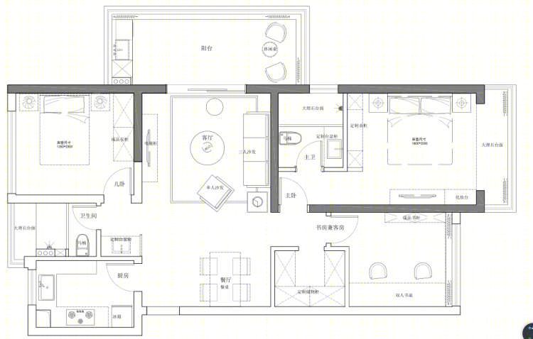 南京轻奢幻彩家居，弥舍空间设计展现三室优雅变身-10