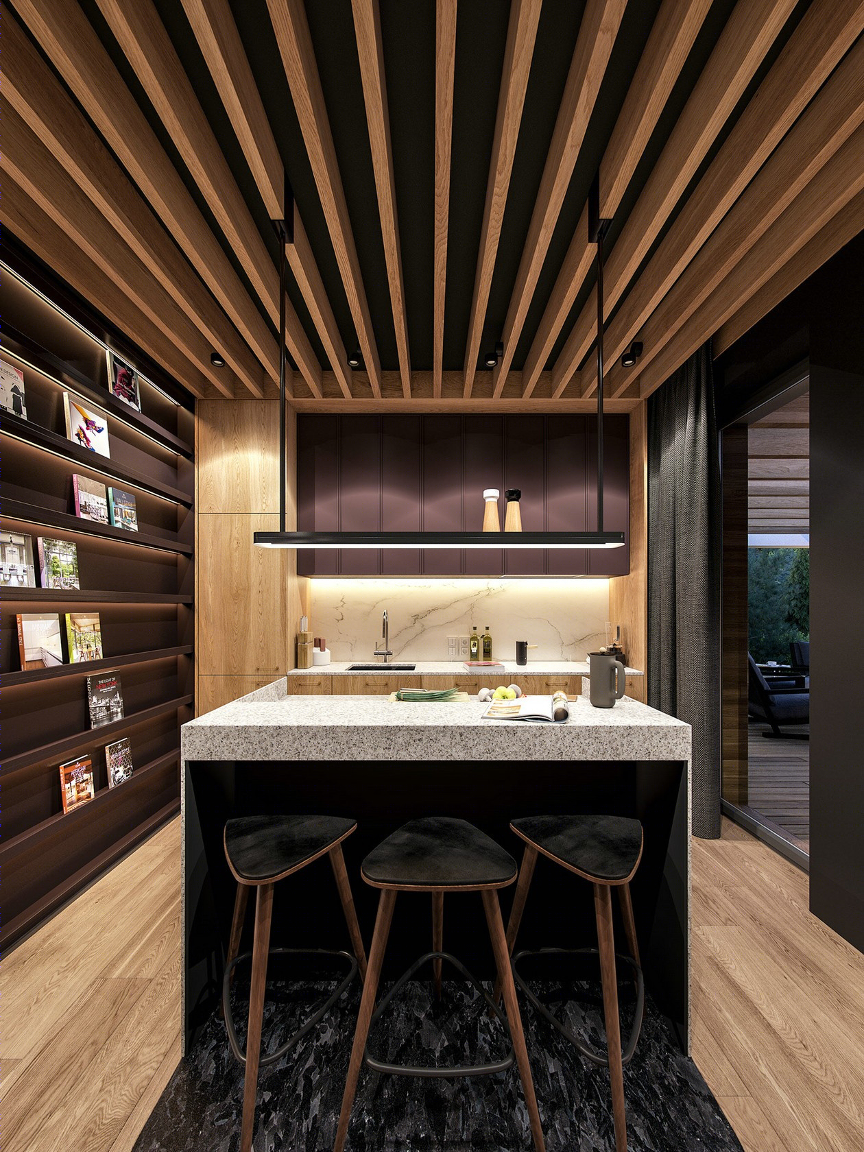 原木+高级黑 演绎气质非凡的空间格调-6