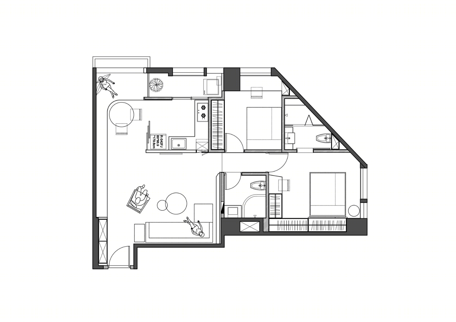 清新蓝粉·纯色极简大平层  雨后设计-25