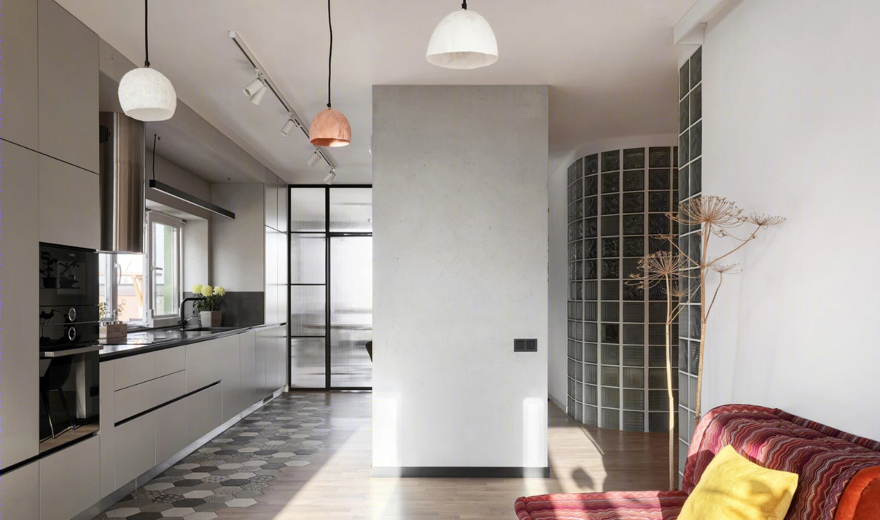 基辅 106 平米现代爱巢，玻璃砖打造优雅仙气空间-21