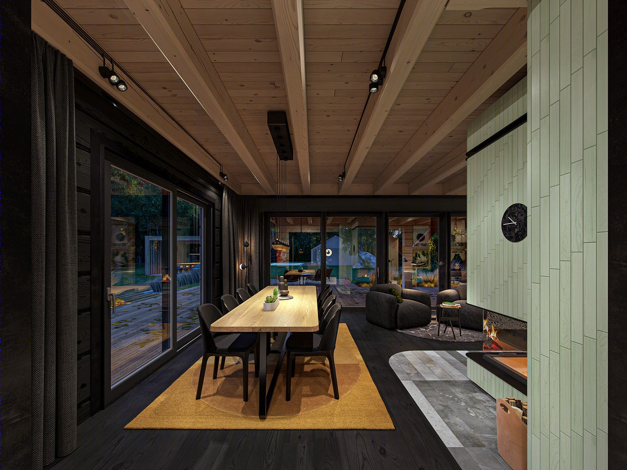 原木+高级黑 演绎气质非凡的空间格调-16