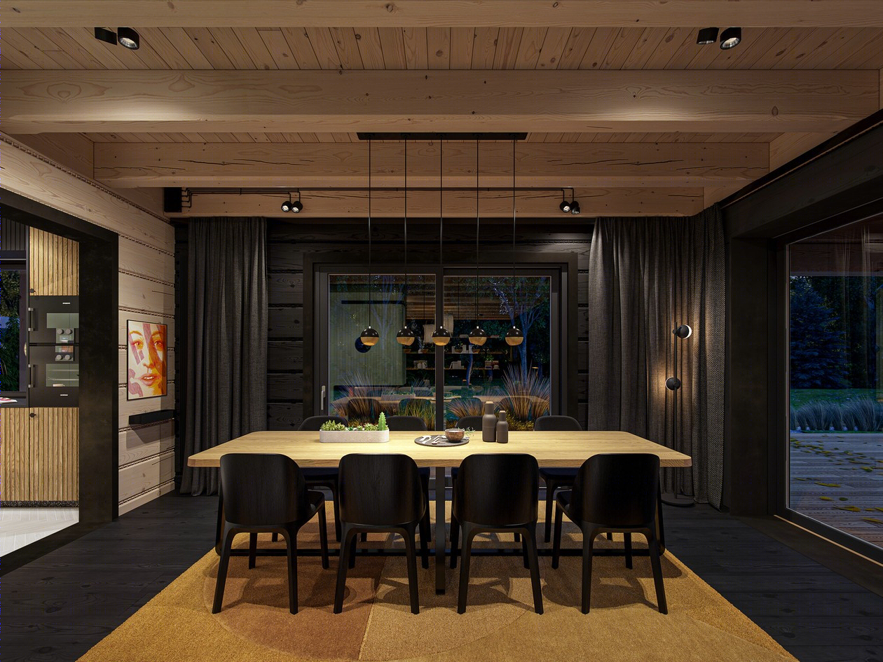 原木+高级黑 演绎气质非凡的空间格调-17