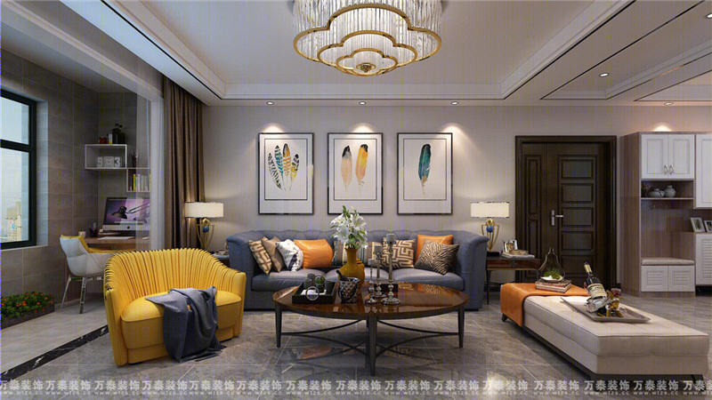 济南中新国际城143平后现代风格装修设计|万泰装饰-1