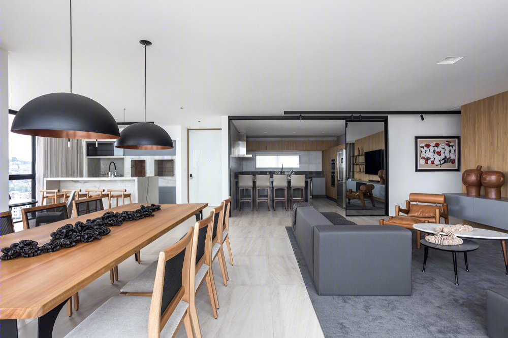 巴西极简主义 VA 公寓样板房 | 自由布局，天然材料，融入景观-15