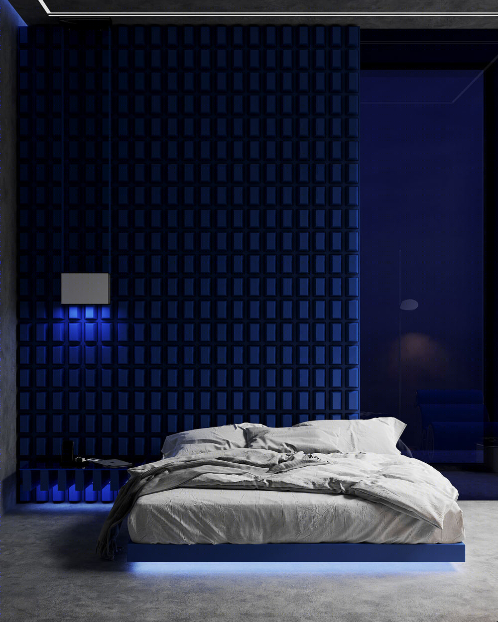 梦幻蓝调卧室丨Alina Larionova-0