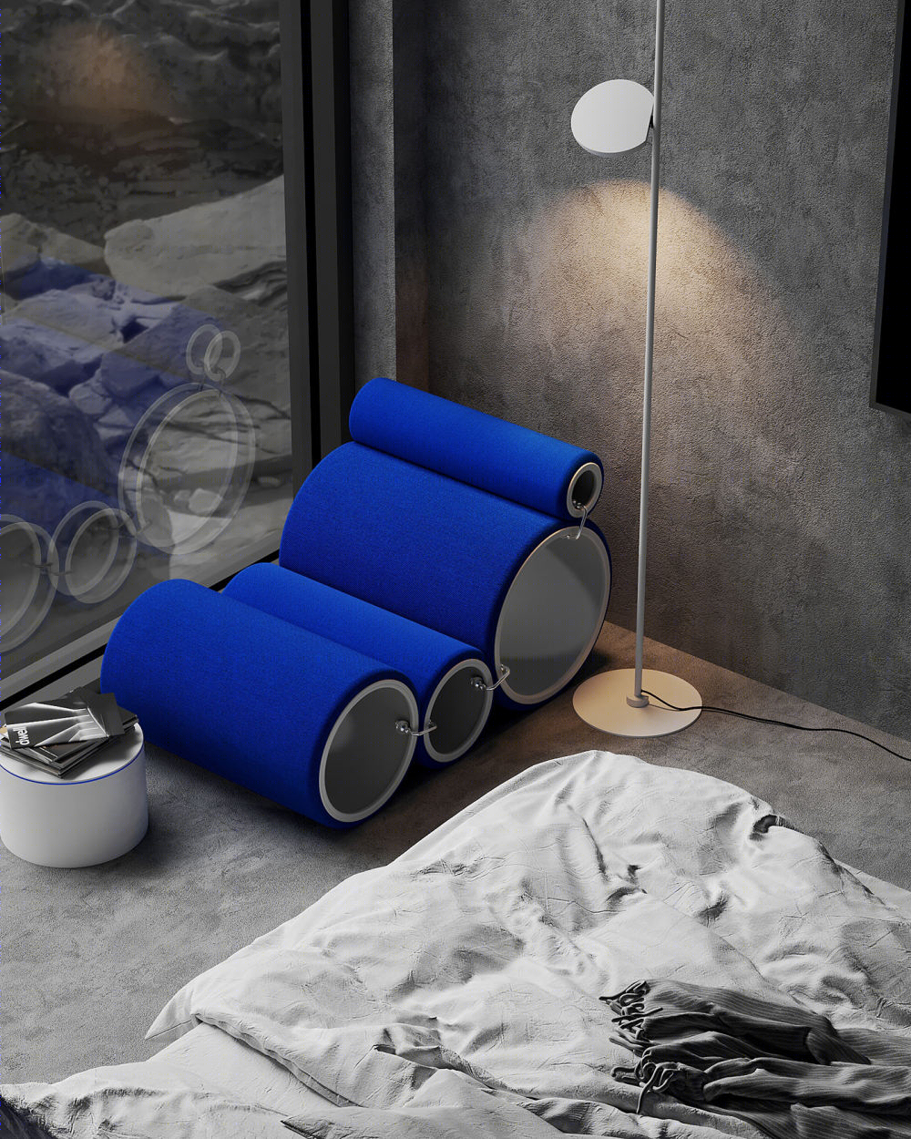 梦幻蓝调卧室丨Alina Larionova-3