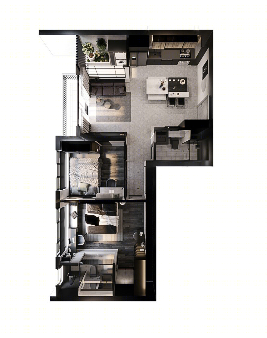 现代两居室 空间设计！-26