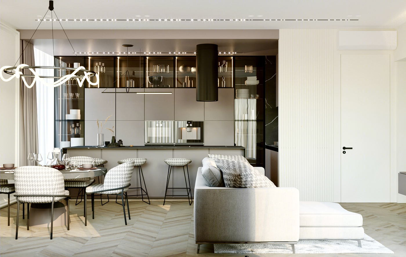Anastasiya Gushchina丨平层丨Interior design, CGI, Design Studio-2
