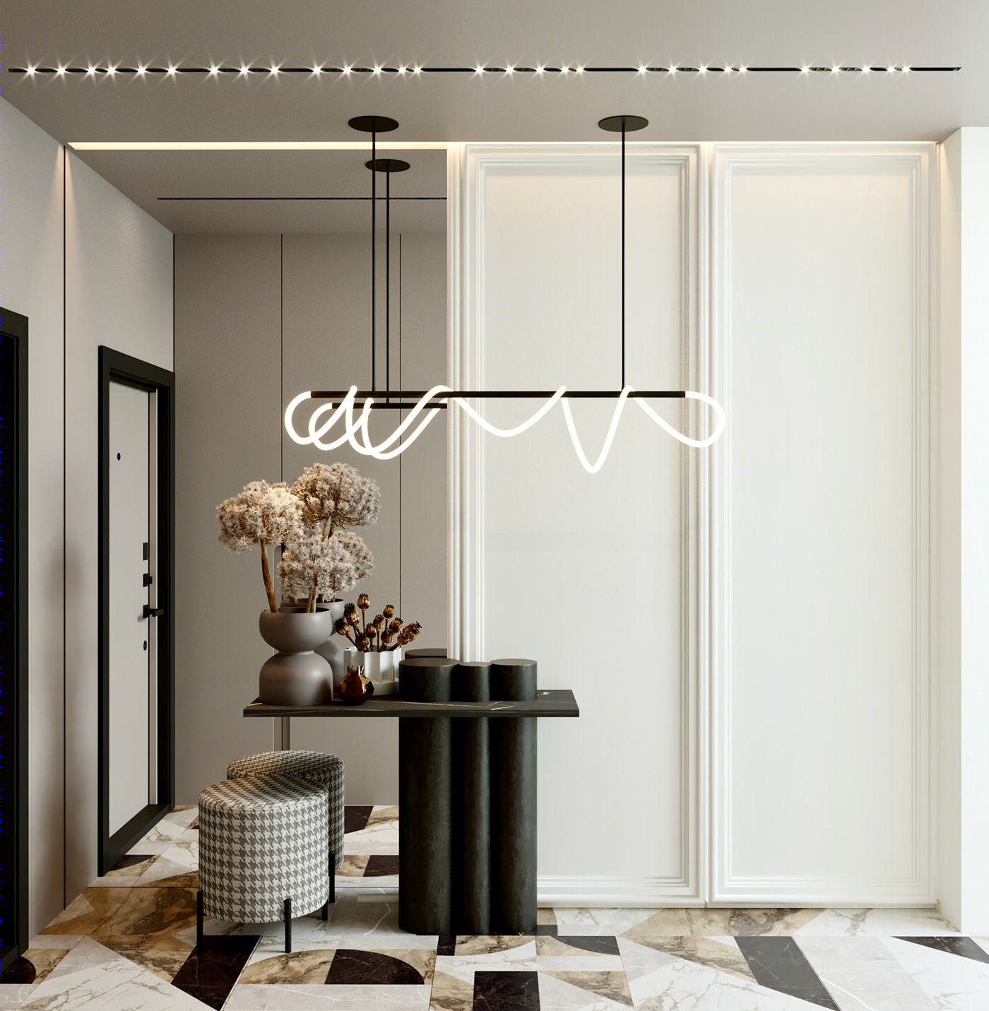 Anastasiya Gushchina丨平层丨Interior design, CGI, Design Studio-4