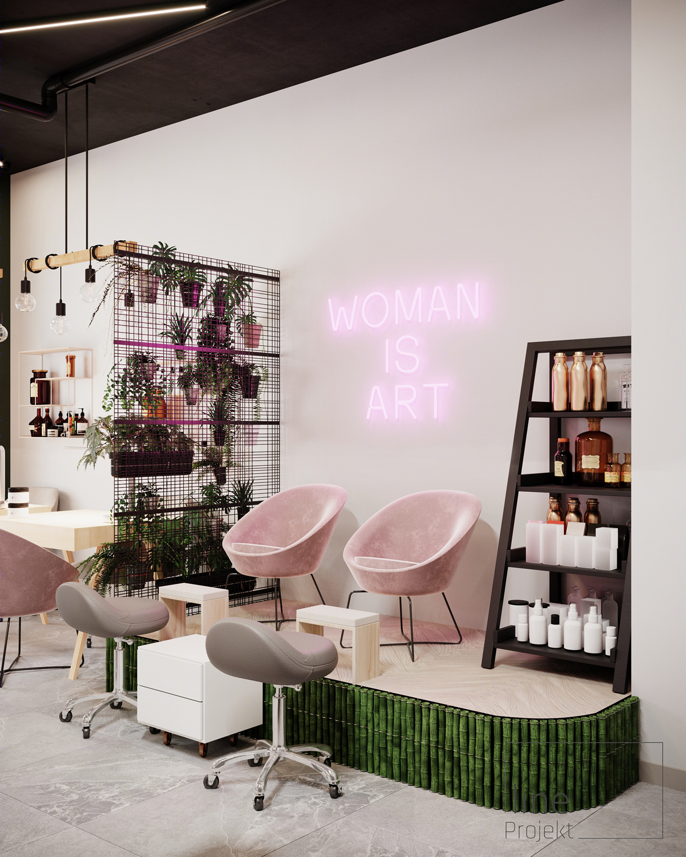 Anastasiya Gushchina丨美容院 | 3D visualization of a beauty salon for Line Project-7