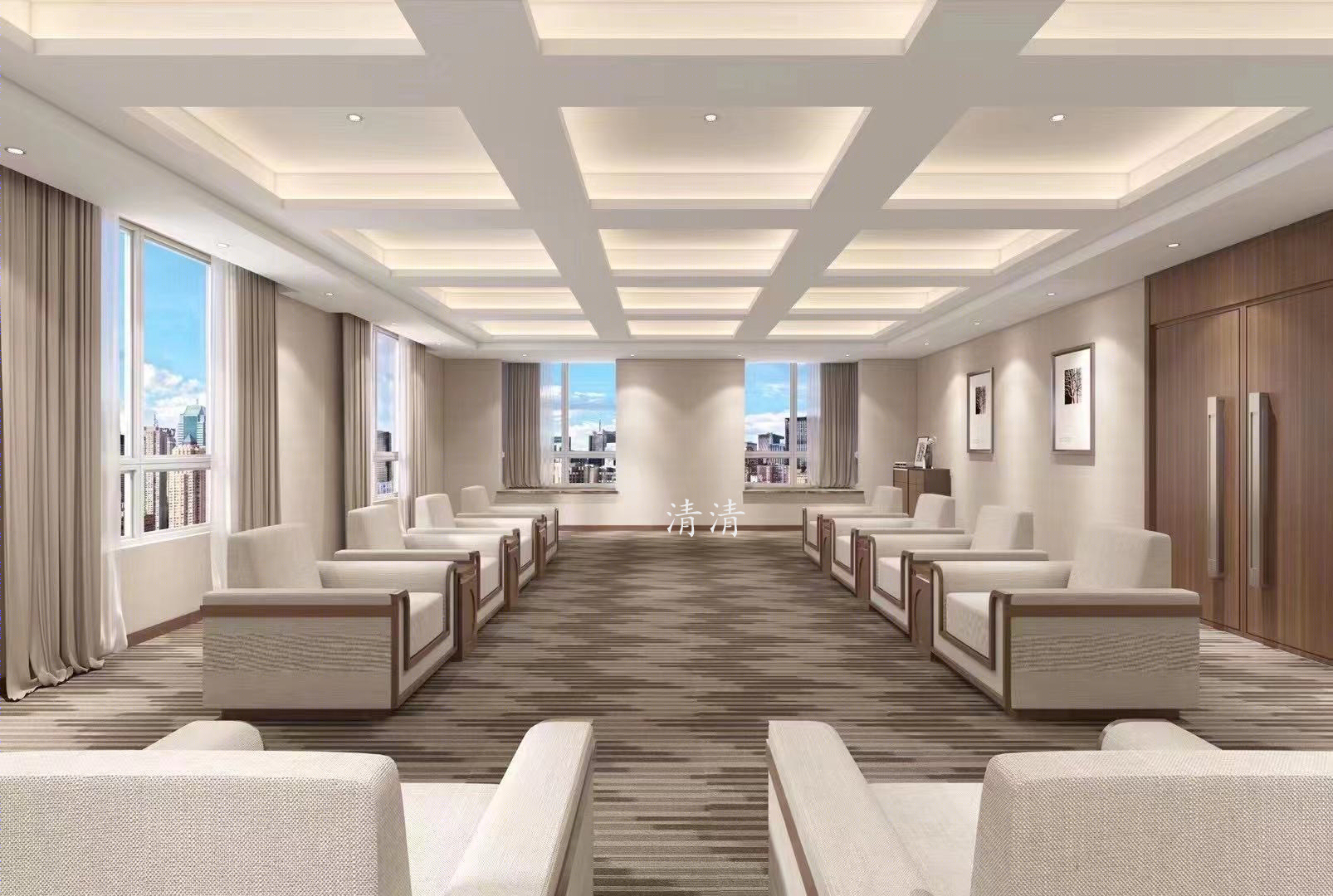 现代简约多功能会议室设计典范-7
