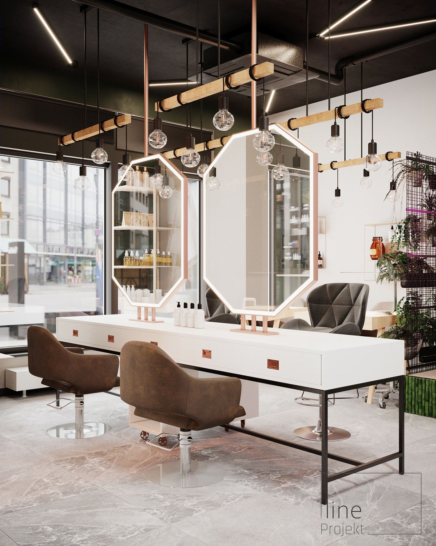 Anastasiya Gushchina丨美容院 | 3D visualization of a beauty salon for Line Project-9