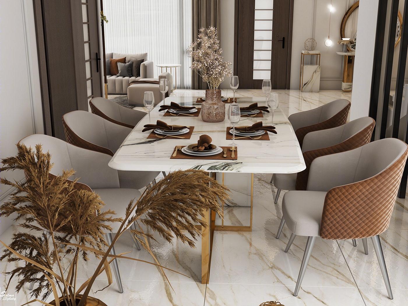 Salma Gamal 打造极简主义 Villa Ground Floor 公寓-4