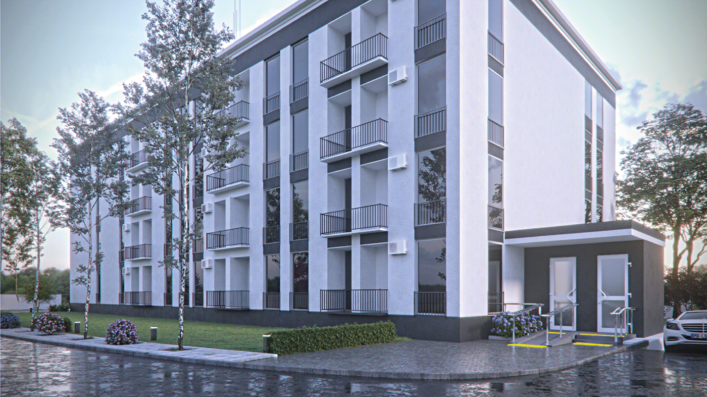 Anastasiya Gushchina丨公寓建筑丨wizualizacja domu wielorodzinnego-1