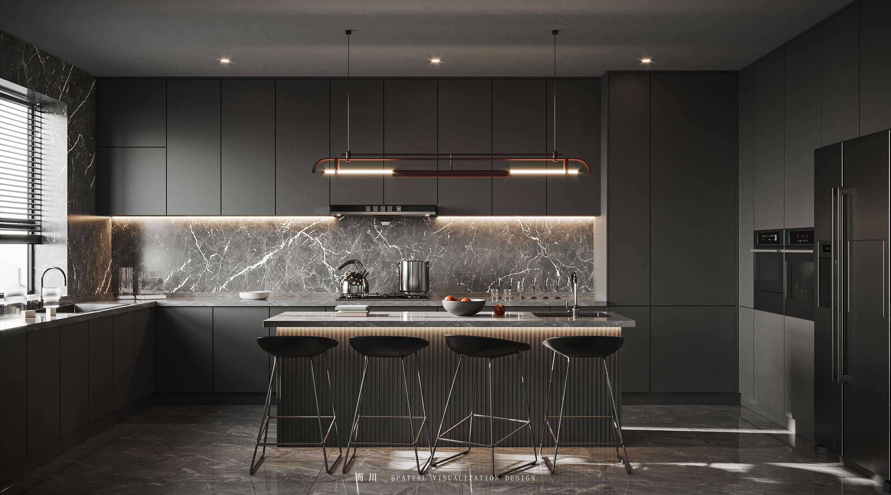 现代别墅设计典范丨而川空间可视化工作室-15