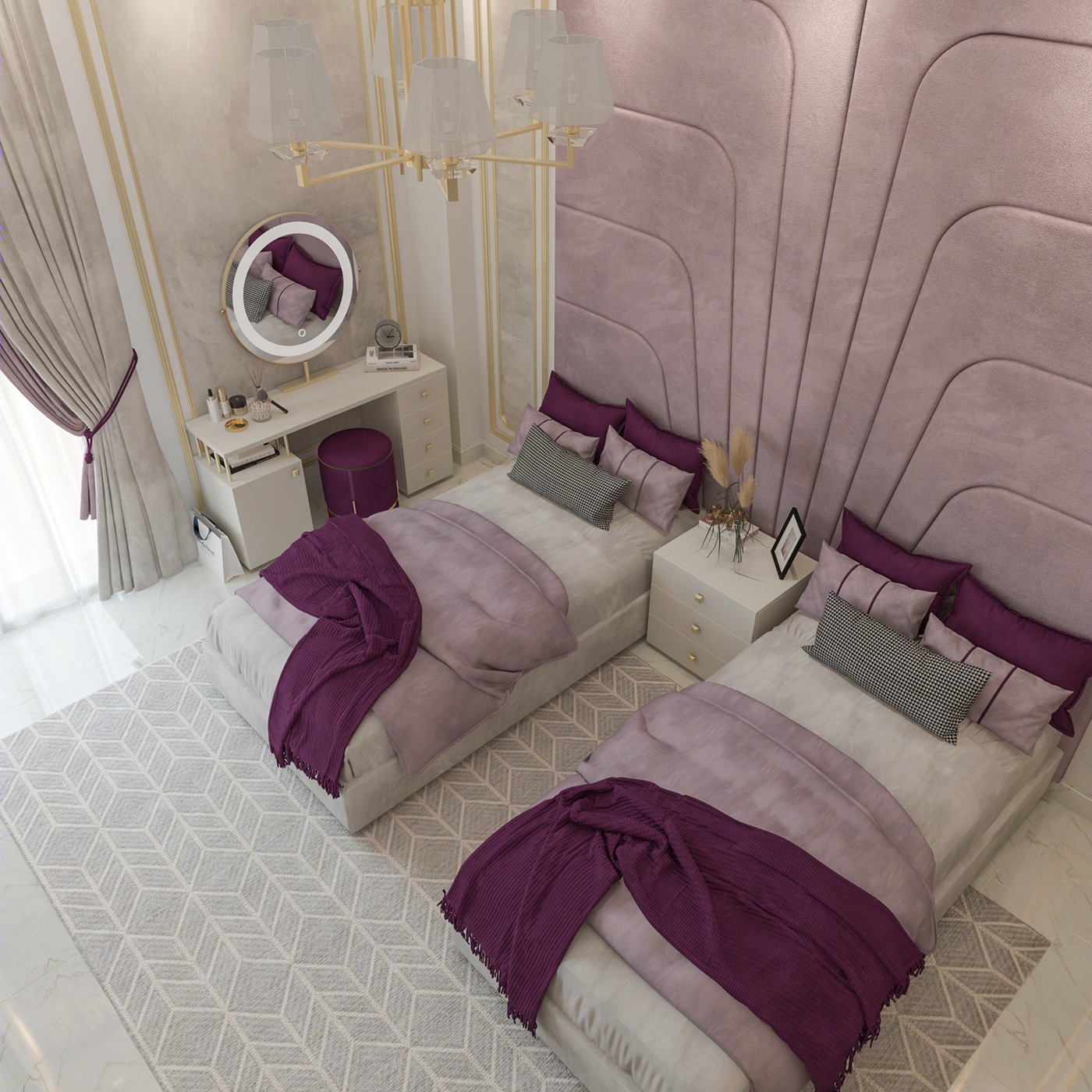 Anastasiya Gushchina丨别墅丨Neo Classic Kids Room Interior Design-3