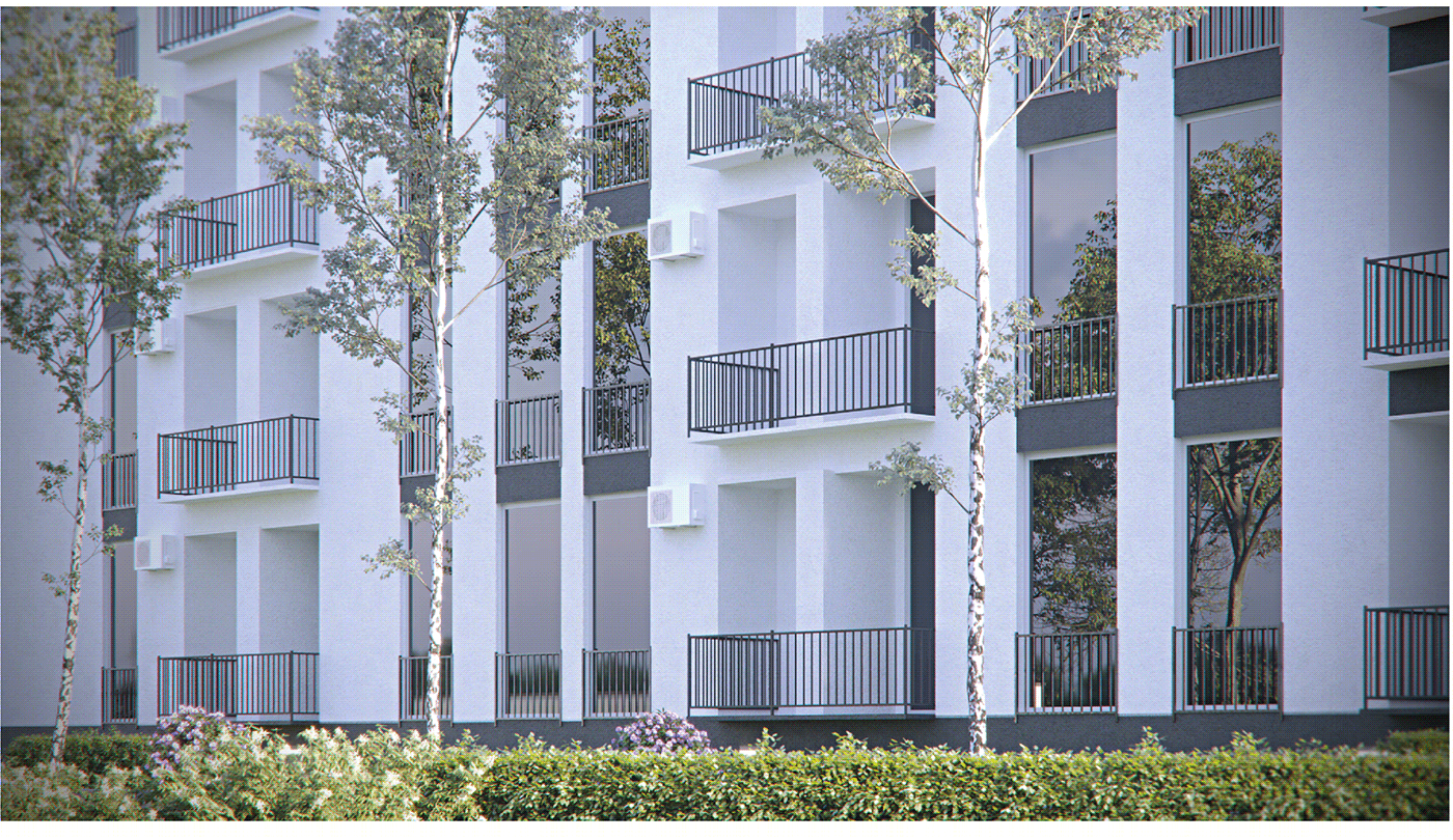 Anastasiya Gushchina丨公寓建筑丨wizualizacja domu wielorodzinnego-5