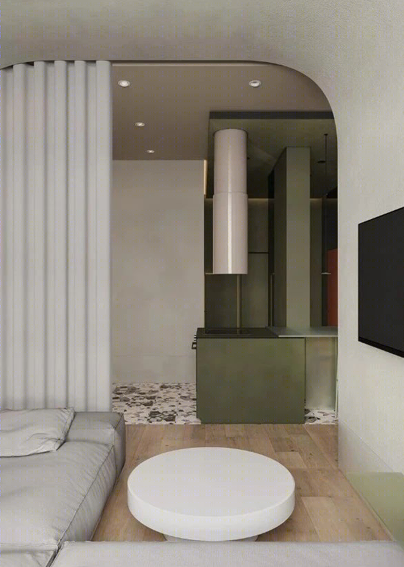 乌克兰基辅一室户公寓，色彩与材料打造轻奢时尚家居-28